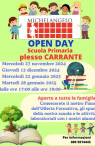 Open Day Scuola Primaria plesso Carrante